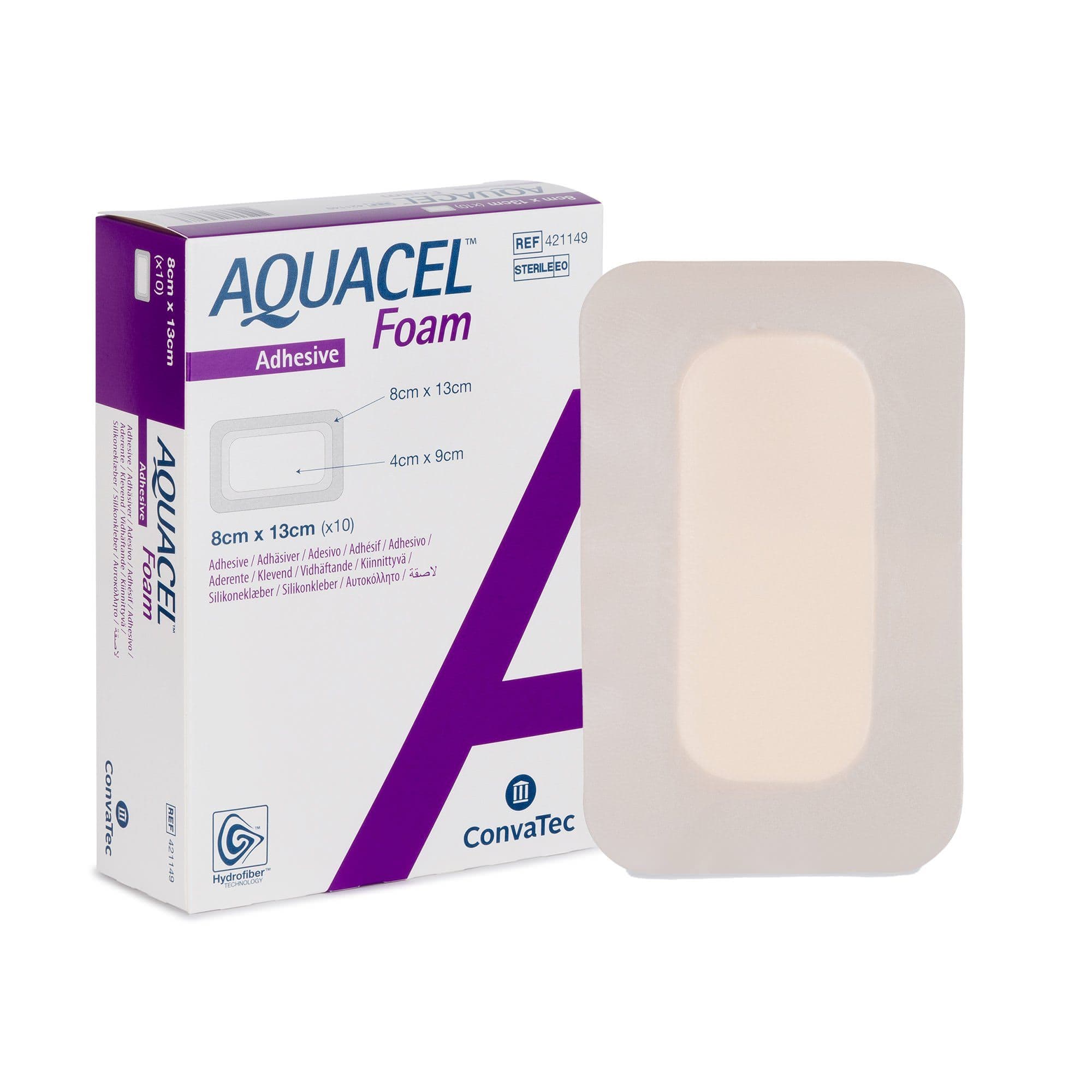 ConvaTec Aquacel Adhesive Foam Dressing, 3 x 5 Inch - Box of 10 - Image 1