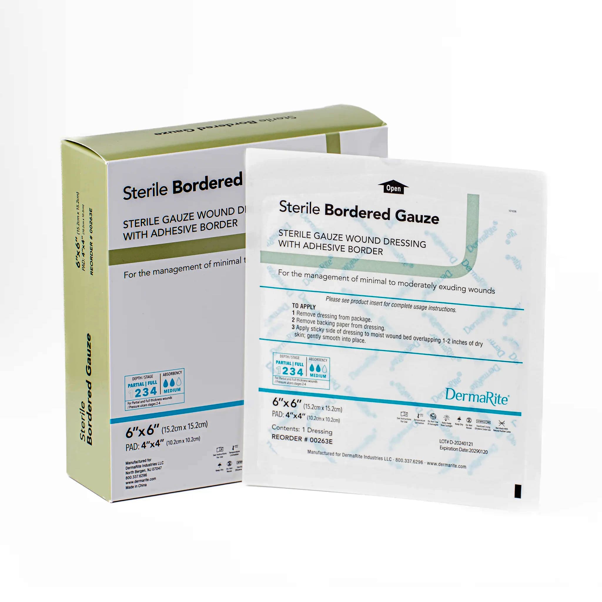 DermaRite Sterile Bordered Gauze Dressing with Adhesive Border - Image 3