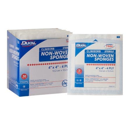 Dukal Clinisorb 4-Ply Square Nonwoven Sponge, 4 x 4 Inch, Sterile - Each - Image 1