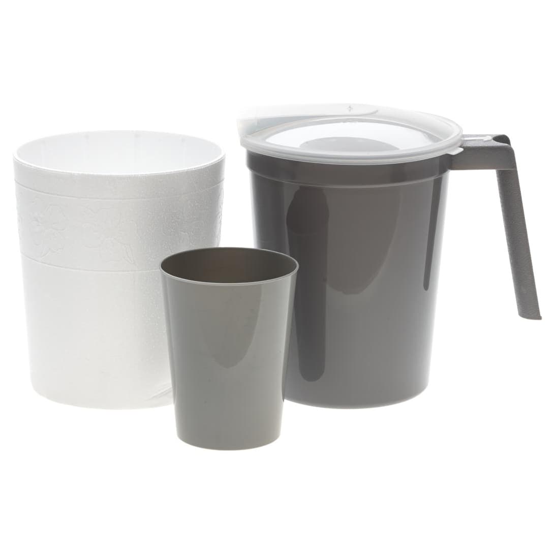 Medline Water Pitcher and Tumbler Set with Foam Outer Jacket, 32 oz - Case of 40 - Image 1