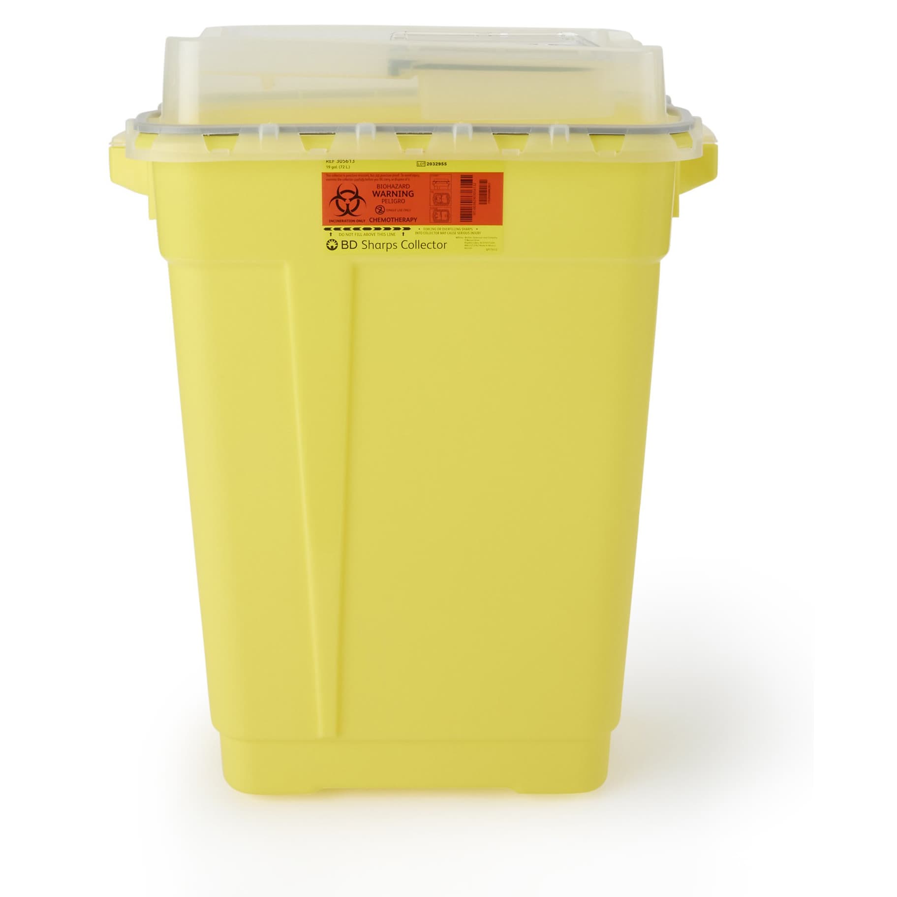 BD Chemotherapy Collectors, Yellow, 19 Gallon, Slide Top - Case of 5 - Image 1