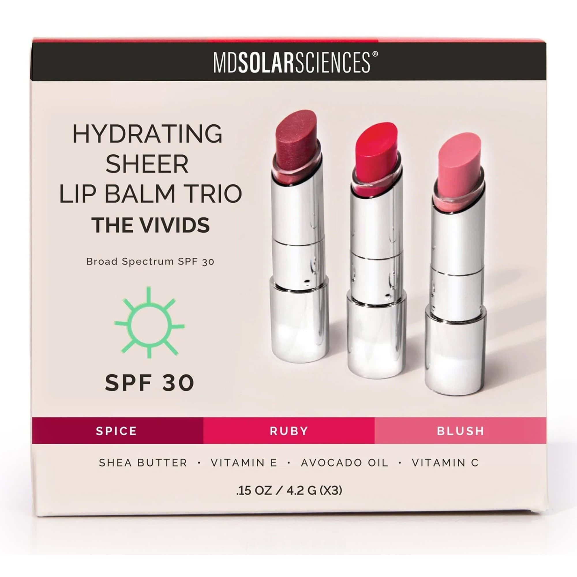 Hydrating Sheer Tinted Lip Balm Trio, 0.15 oz - Image 2