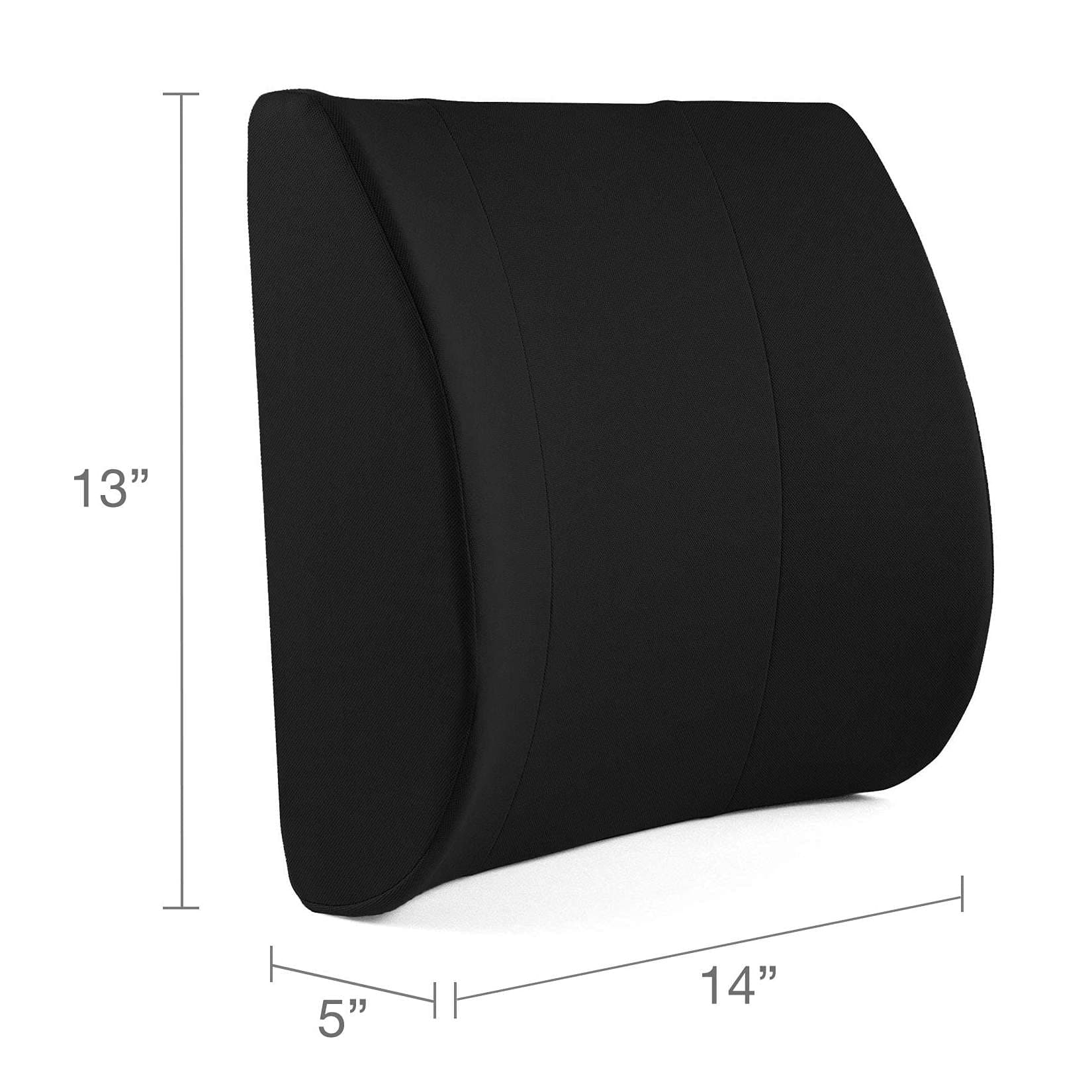DMI Seat Cushion & Lumbar Support Pillow with Memory Foam and Strap, 14 x 13 x 3 Inch - Image 2
