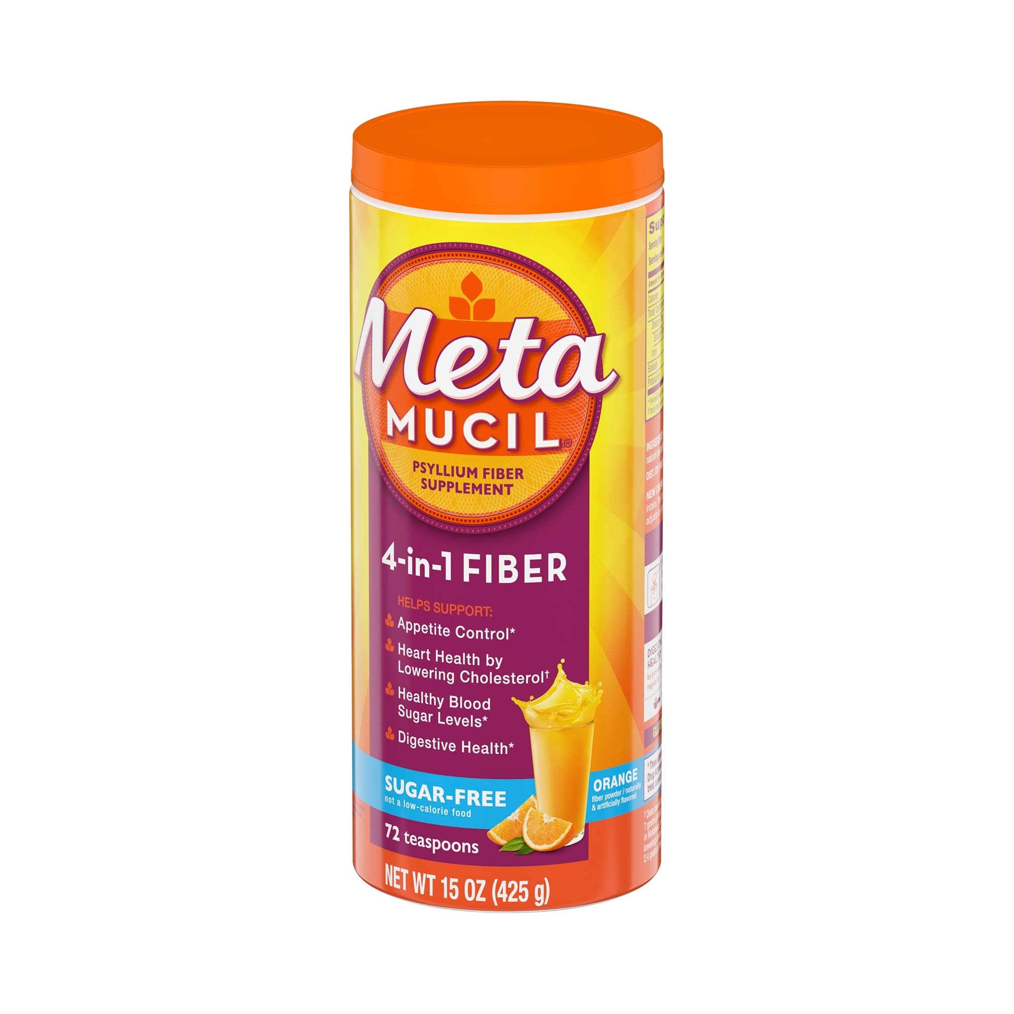 Metamucil Fiber Supplement Powder, Orange Flavor, 15 oz. - Each - Image 2