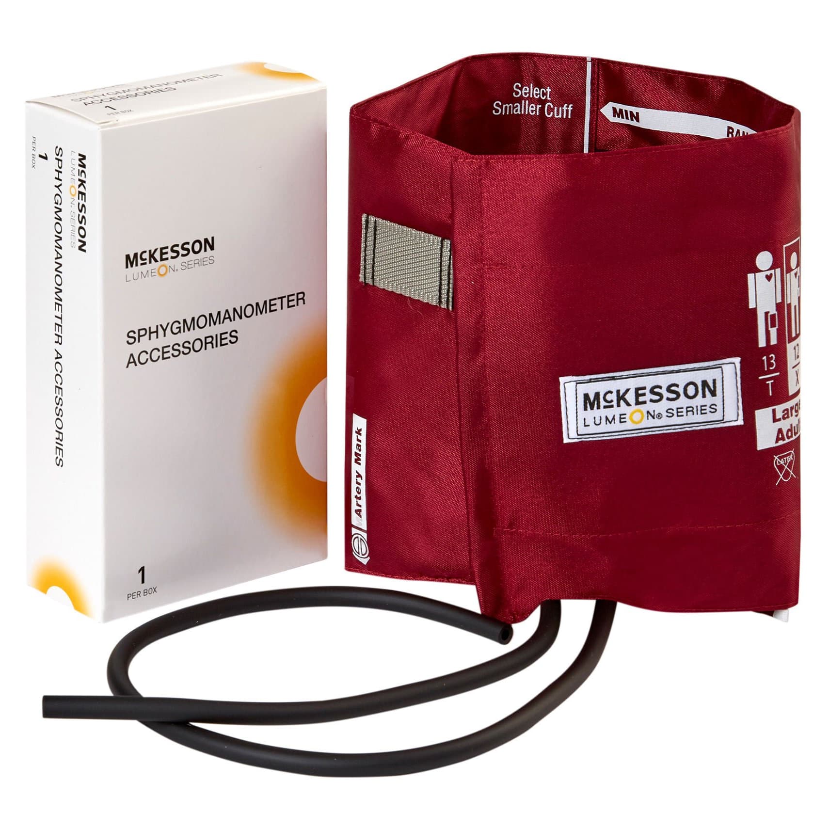 McKesson Reusable Arm Blood Pressure Cuff, Large Burgundy Cuff - Image 1