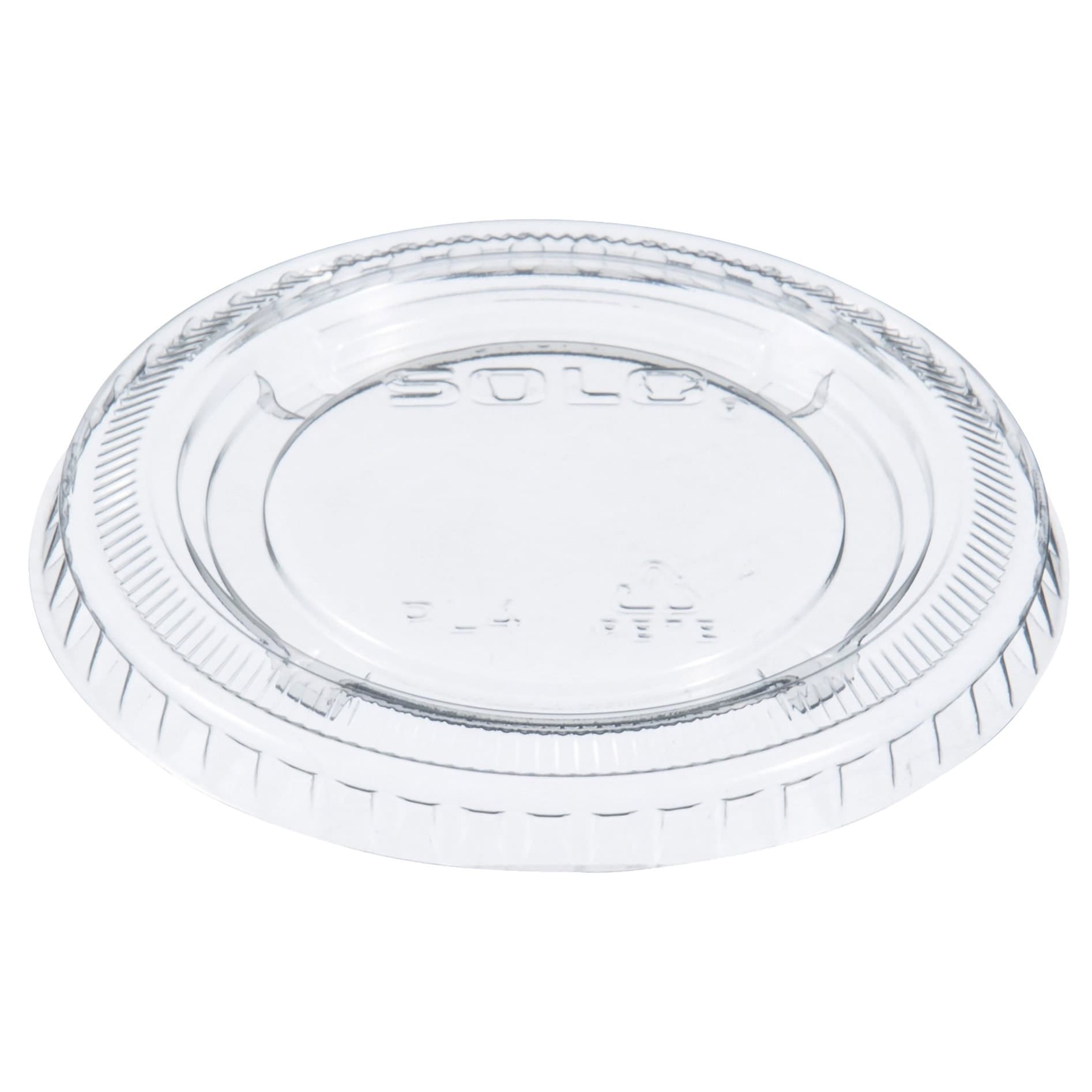 Solo Clear Plastic Disposable Souffle Cup Lid - Sleeve of 125 - Image 1