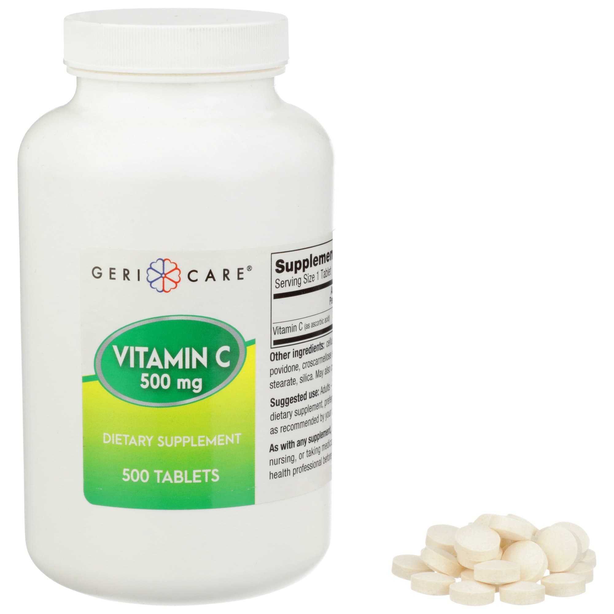 Geri-Care Vitamin C Dietary Supplement Tablets, 500 mg Strength - Case of 6000 - Image 1