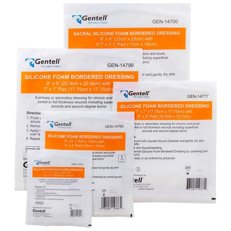 Gentell Bordered Silicone Foam Dressing - Image 1