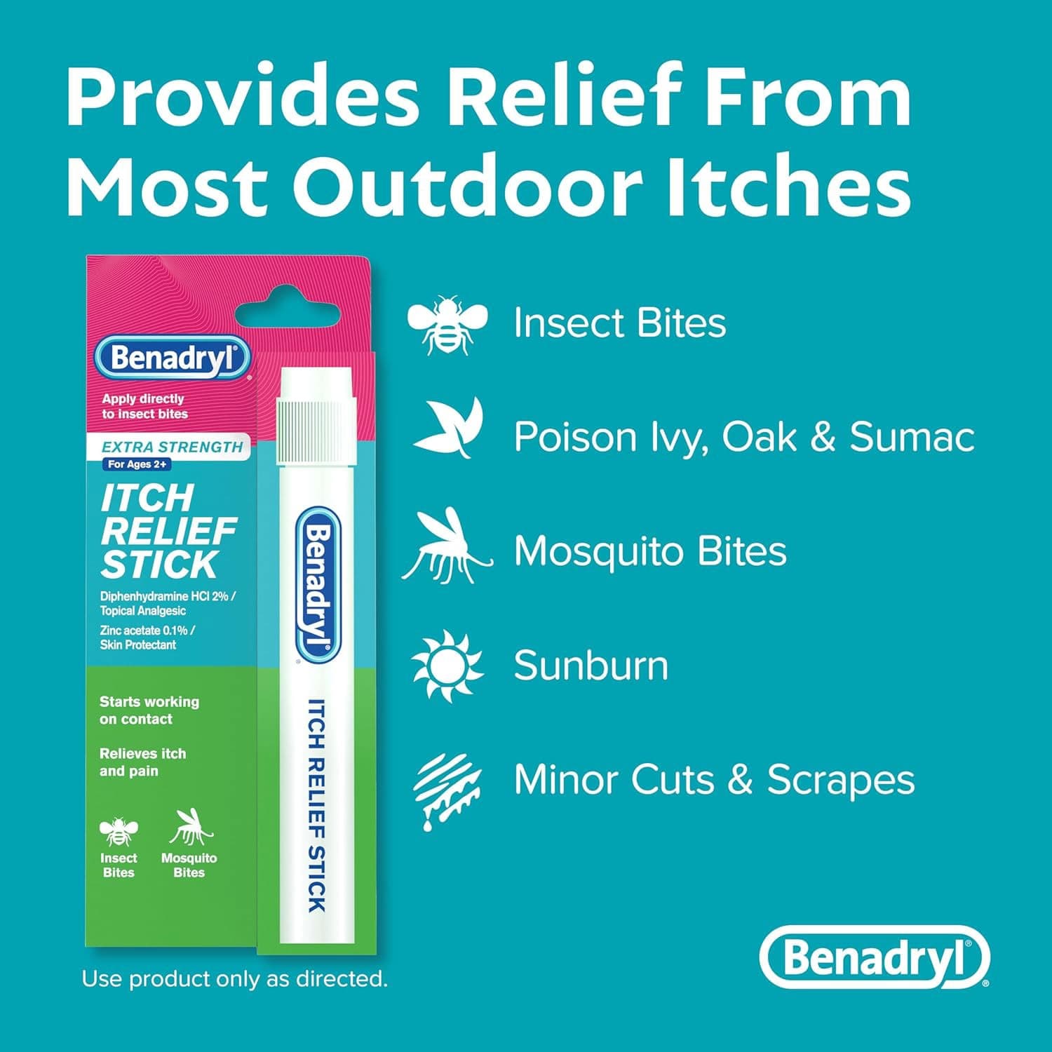 Benadryl Extra Strength Itch Relief Stick, 0.47fl oz - Each - Image 2