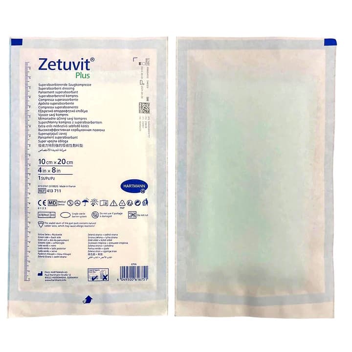 Zetuvit Plus Super Absorbent Dressing 4 X 8 Inch Sterile - Each - Image 1