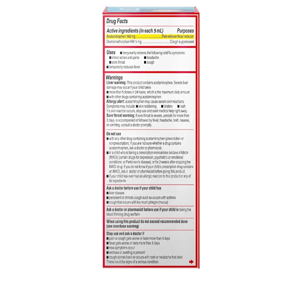 Children’s TYLENOL Cold + Cough + Sore Throat Oral Suspension, 4 oz - Each - Image 3
