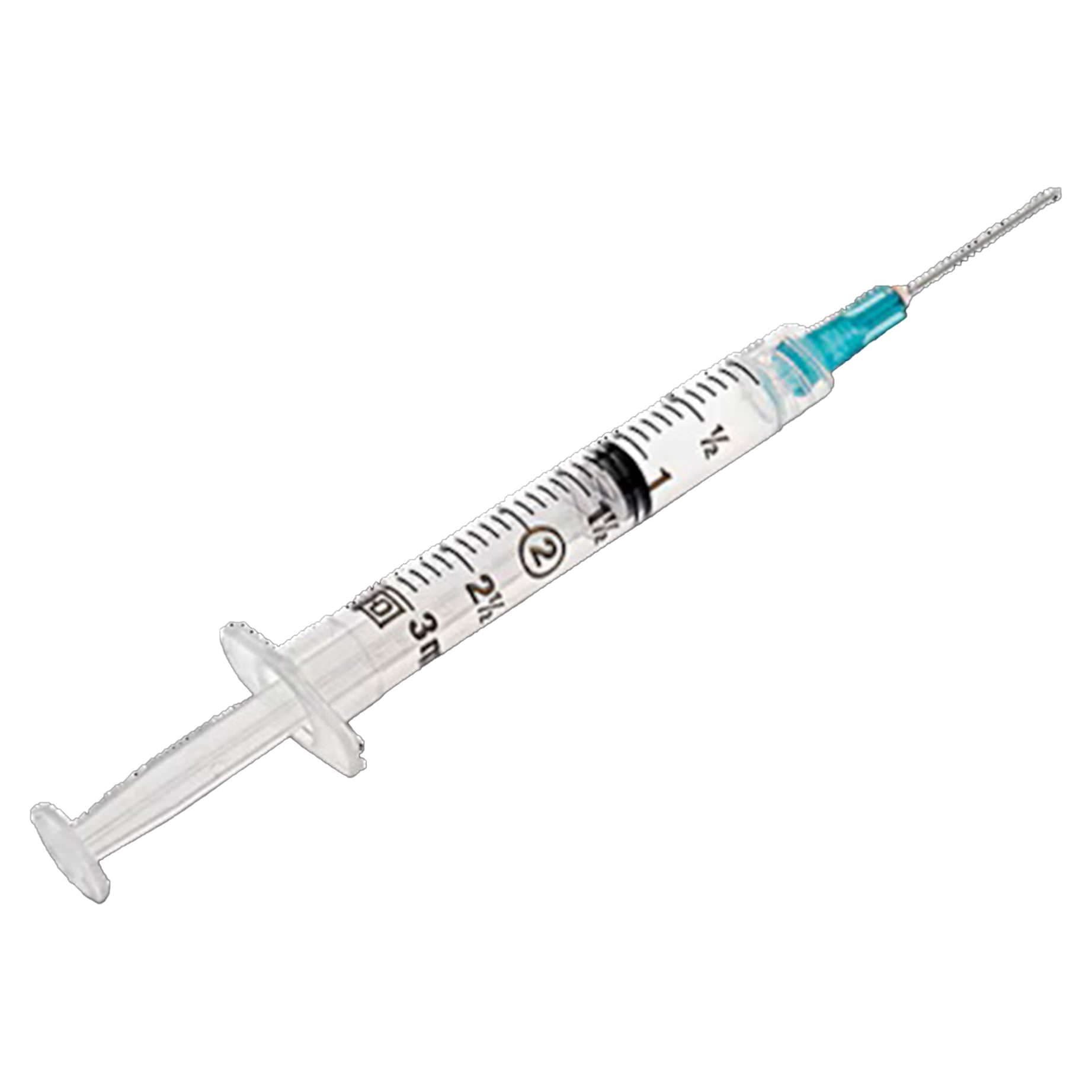 BD 3 mL Disposable Syringe with Hypodermic Needle, 23 Gauge, 1 Inch - Box of 100 - Image 1