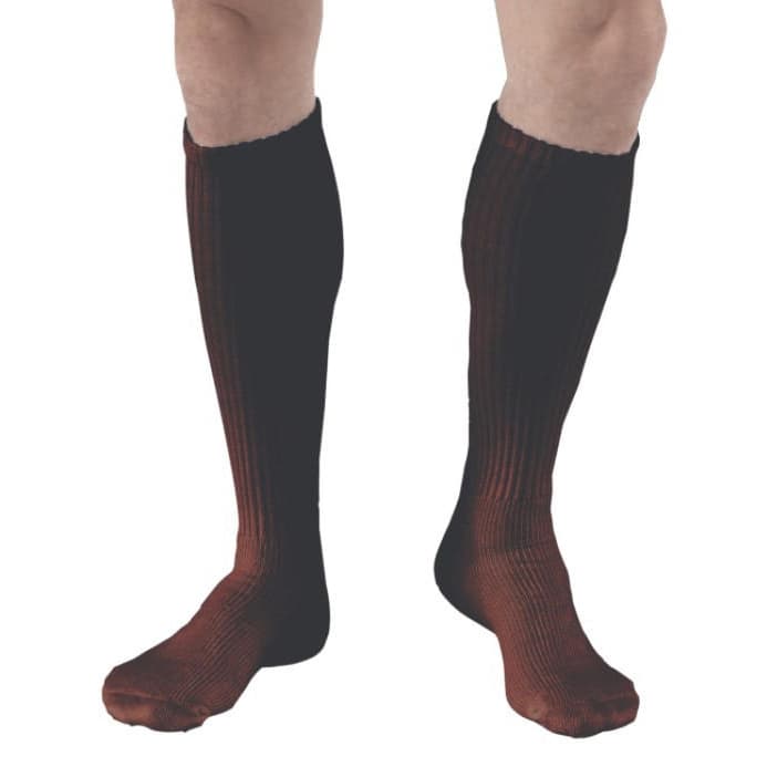 Jobst Sensifoot Diabetic Knee High Compression Socks, Closed Toe, Brown, Medium - Pair - Image 1