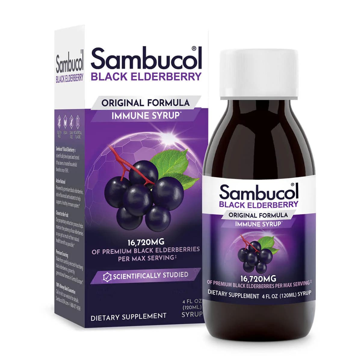 Sambucol Black Elderberry Immune Syrup, Original Formula - Image 1
