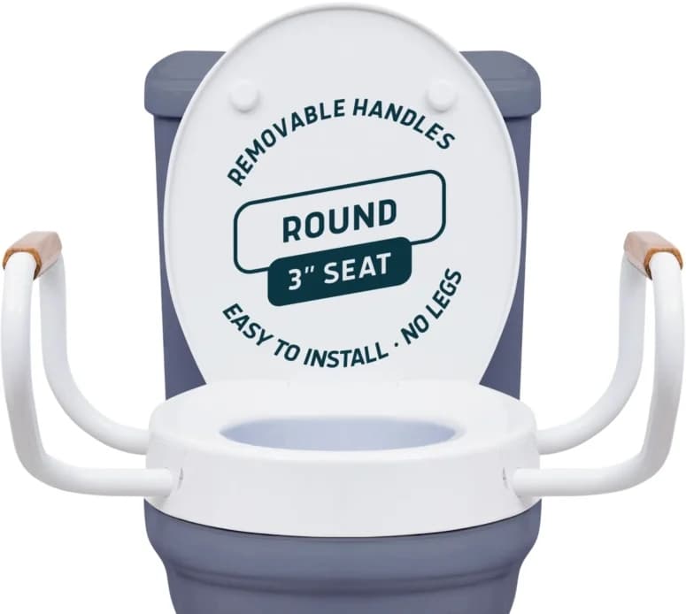 Lunderg Raised Toilet Seat with Arms for Round Toilets - Image 1