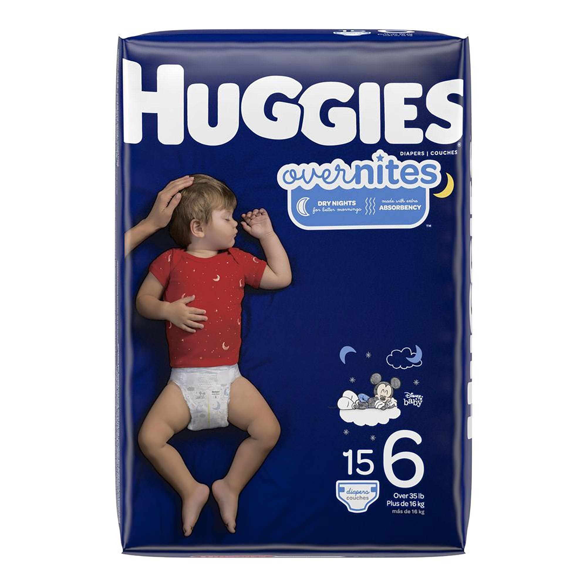 Huggies Overnites Baby Diapers, Size 6 - Package of 15 - Image 1