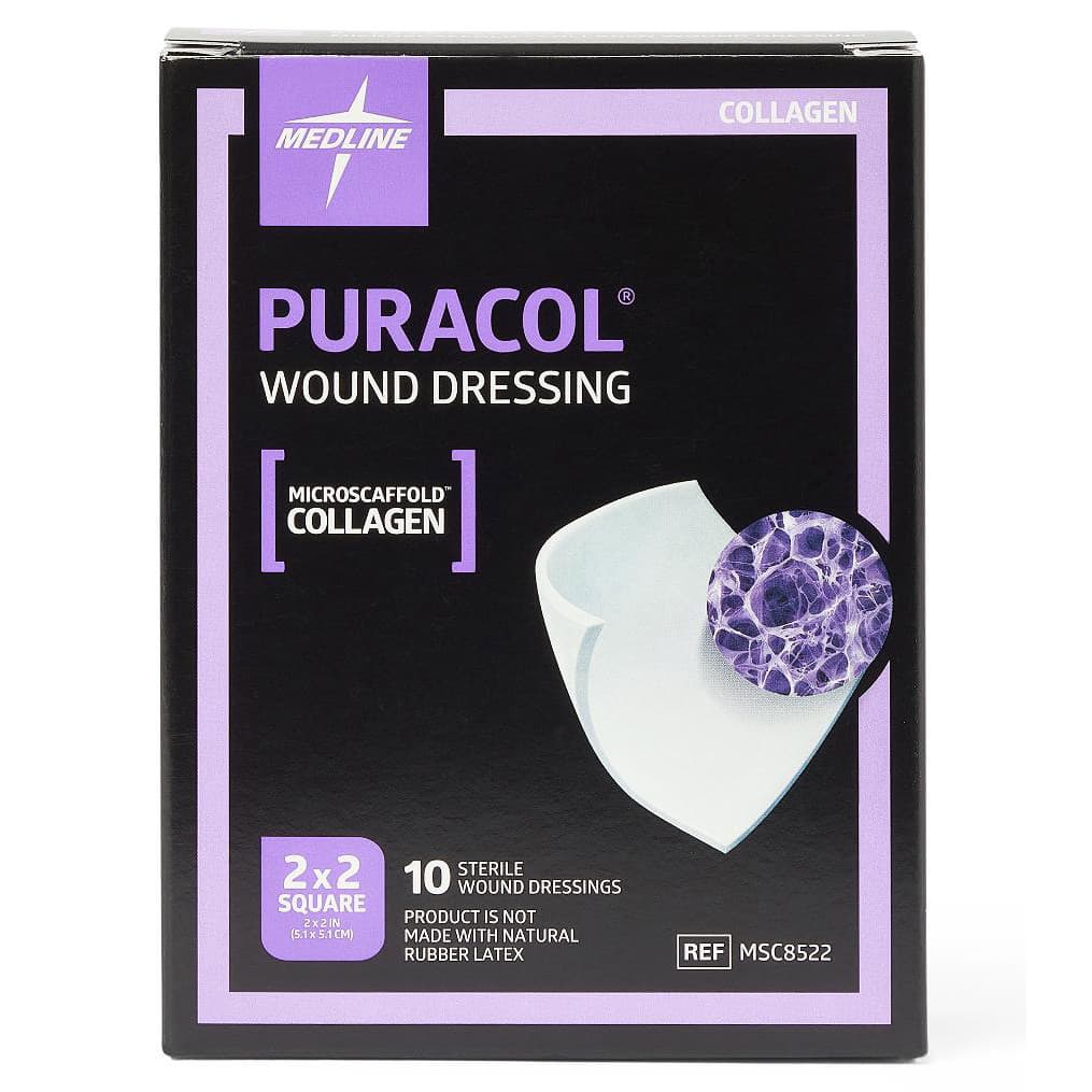 Puracol Collagen Wound Dressing, Sterile, 2 x 2 Inch - Box of 10 - Image 1