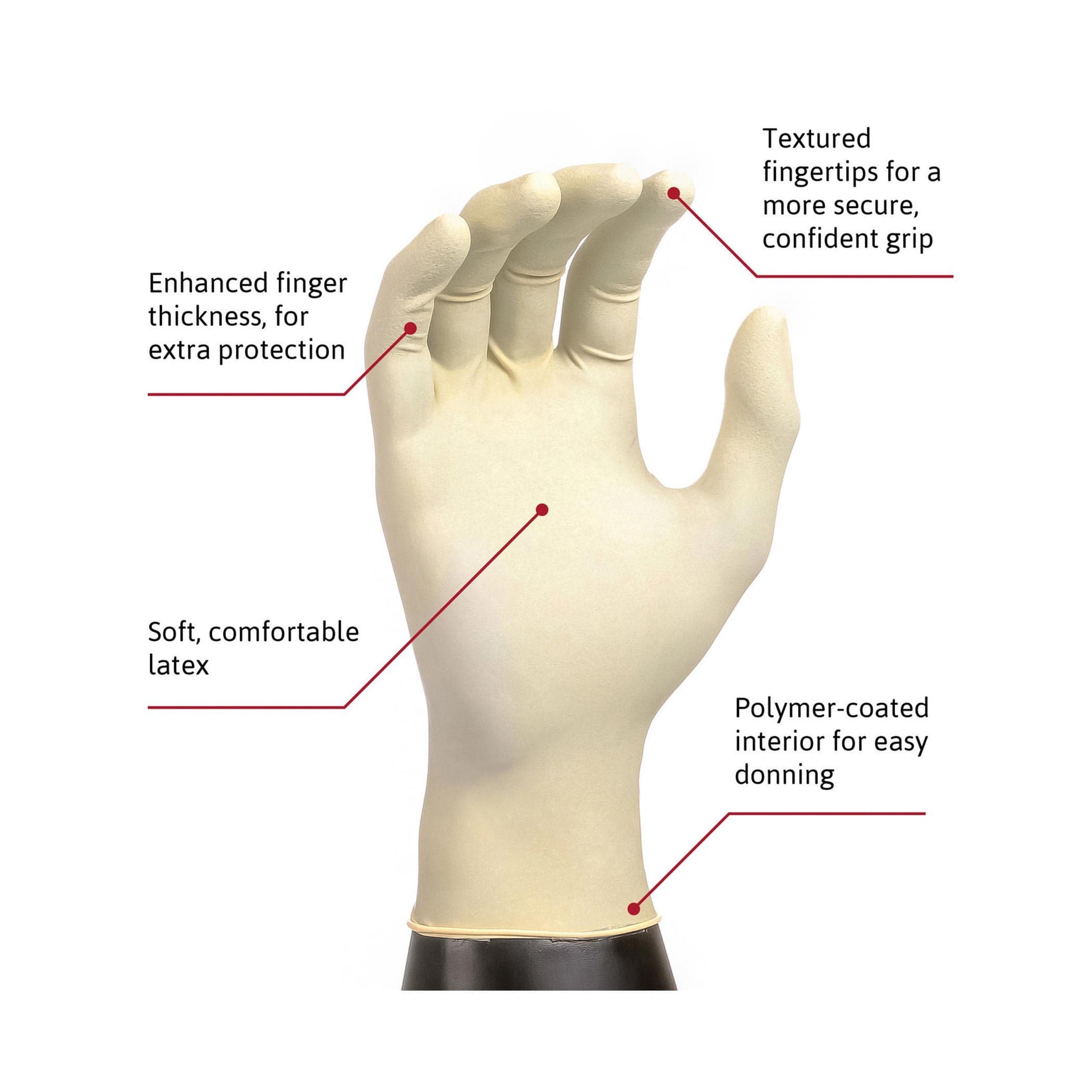 MICROFLEX Diamond Grip Powder-Free Latex Exam Gloves - Image 3