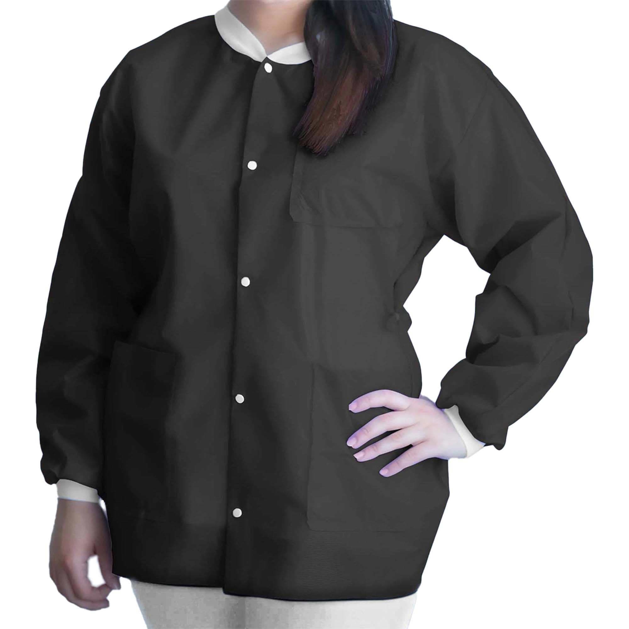 FitMe Lab Jacket, Large, Black - Bag of 10 - Image 1