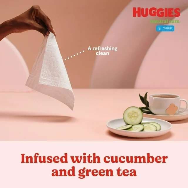 Huggies Natural Care Refreshing Baby Wipes with Cucumber and Green Tea - Case of 560 - Image 5