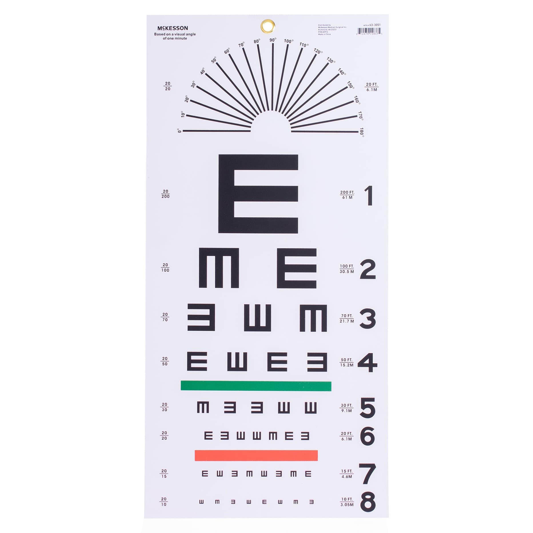 McKesson Eye Chart Matte Finish 11 X 22 Inch 20 Foot Distance, Tumbling E - Each - Image 1