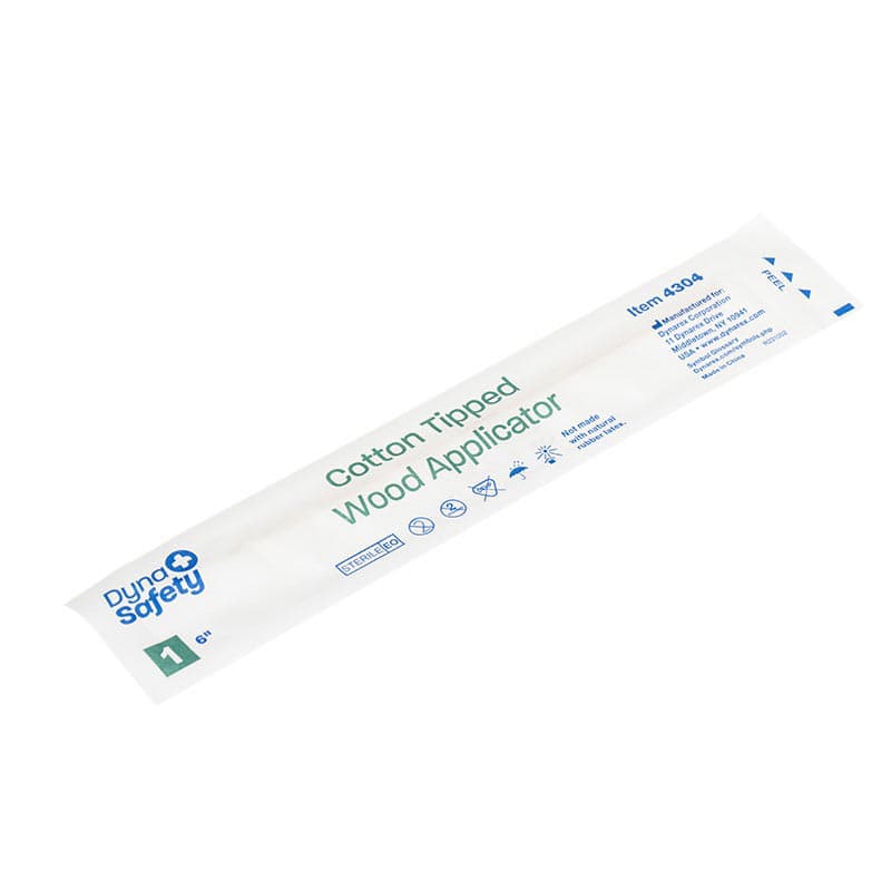 Dynarex Cotton Tipped Applicator with Wood Shaft, 6 Inch - Each - Image 1