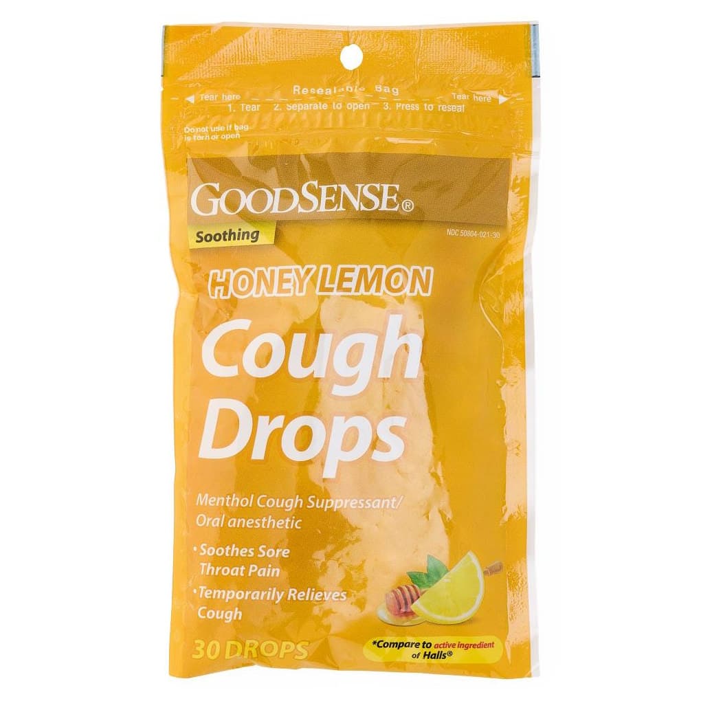 GoodSense Cough Drops, Honey Lemon, 7.5 mg - 30 Count - Image 1