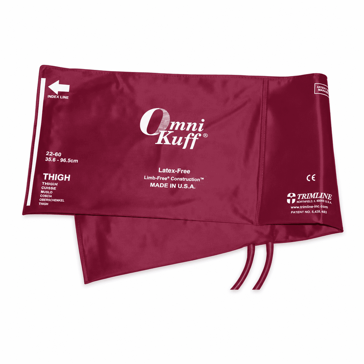 Omni-Kuff Blood Pressure Cuff and Bulb Adult Arm, Size 12, Burgundy - Image 1