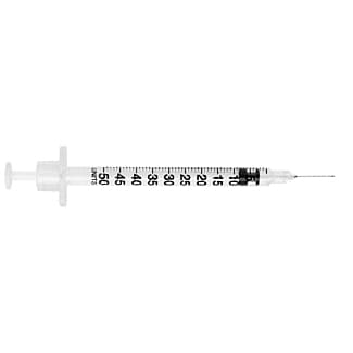 UltiGuard Safe Pack U-100 Insulin Syringes, 1/2 cc, 30G x 1/2" - Box of 100 - Image 1