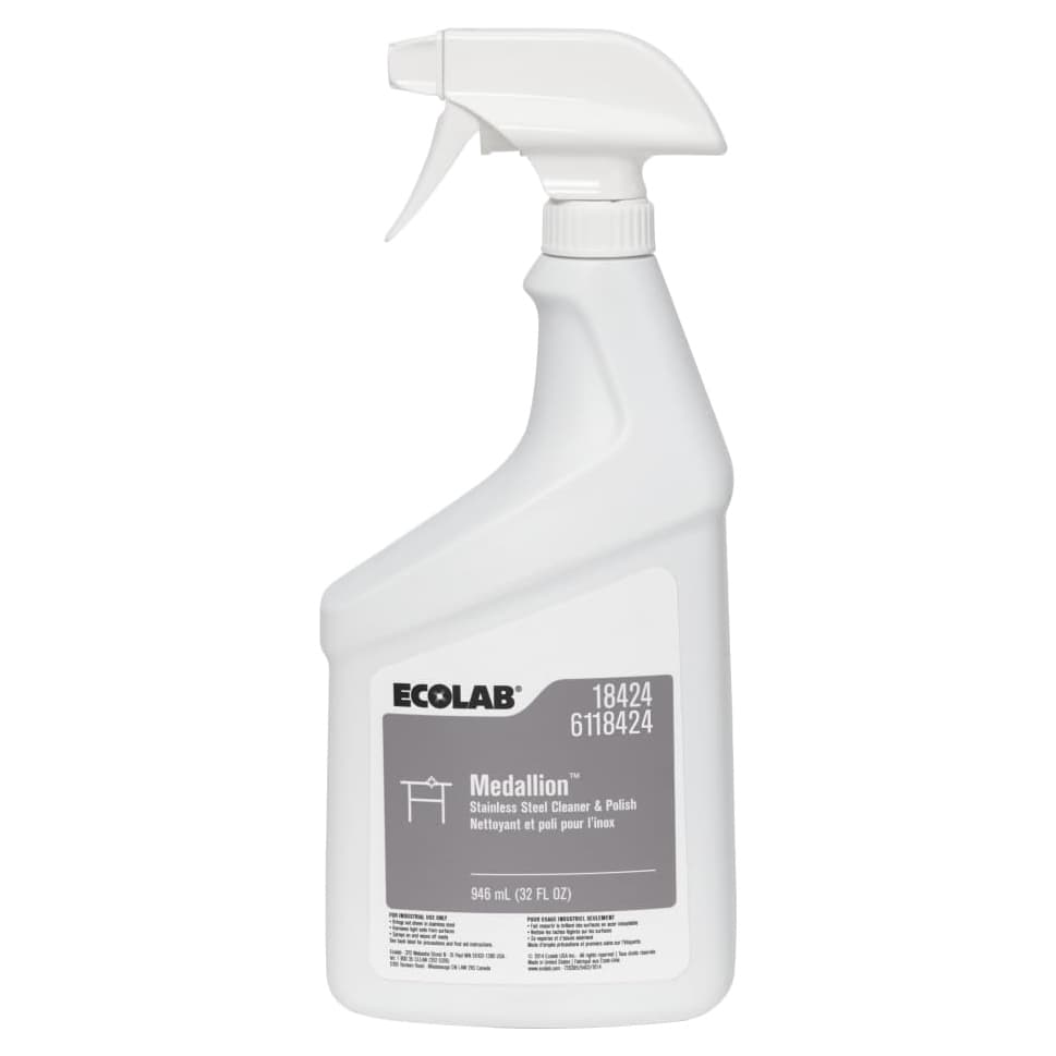 Ecolab Medallion Stainless Steel Liquid Cleaner 32 oz. - Case of 6 - Image 1