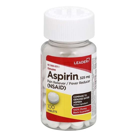 Leader Aspirin 325Mg Tablets - Pack of 100