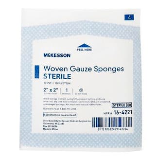 McKesson 12-Ply Sterile Gauze Sponge, 2 x 2 Inch - Each - Image 1