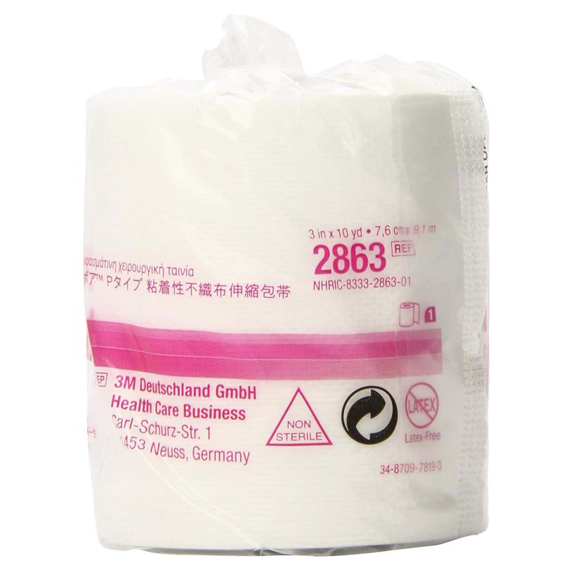 3M Medipore H Hypoallergenic Soft Cloth Surgical Tape, White, 3 Inch x 10 Yards - Each - Image 1