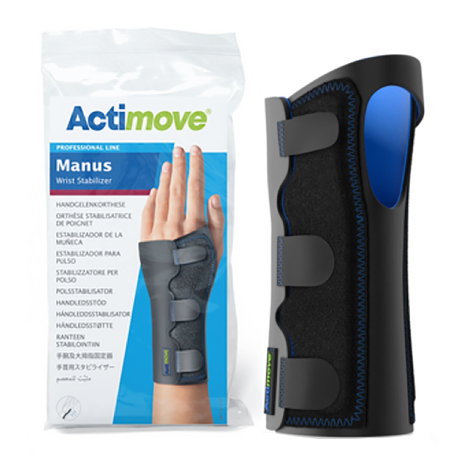 Actimove Manus Wrist Stabilizer, Right-Left, Large, Black - Each - Image 1