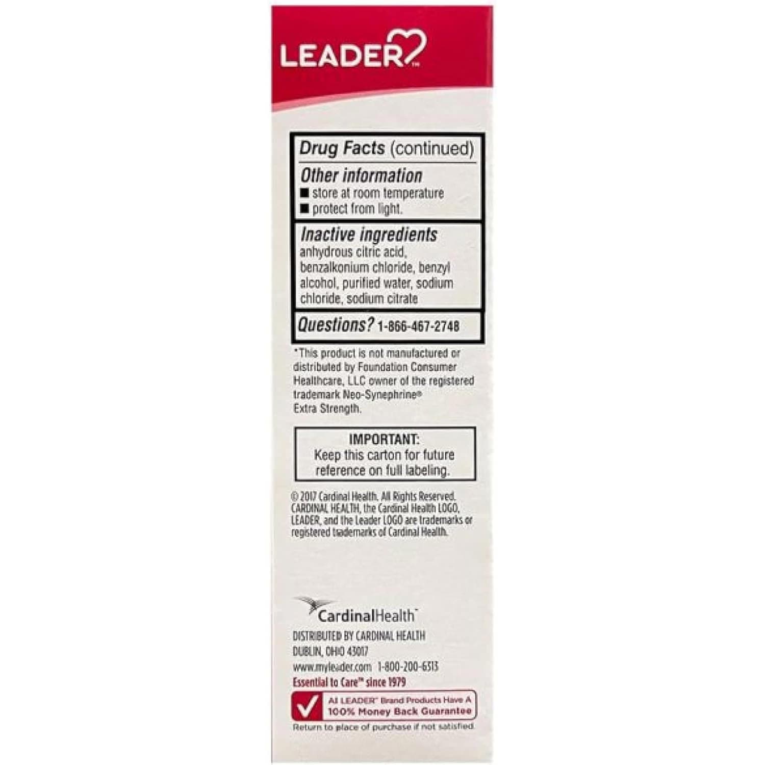 Leader Extra Strength Sinus Relief, 1 oz - Each - Image 7