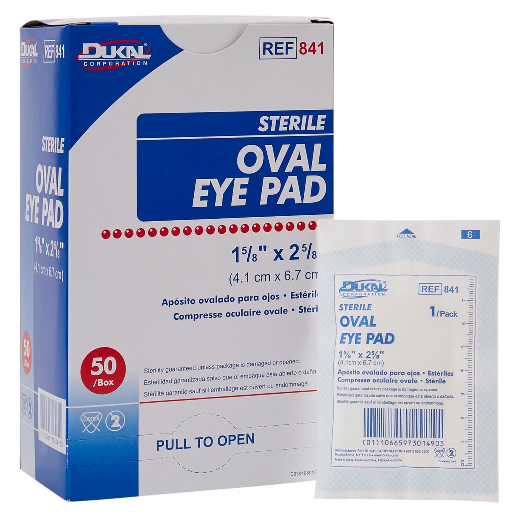 Dukal Oval Eye Pad, 1-5/8 x 2-5/8 Inch - Each - Image 1