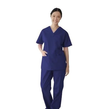 Medline ComfortEase Women's V-neck Tunic Scrub Top, 2-Pockets, Midnight Blue, 2XSmall - Each - Image 1