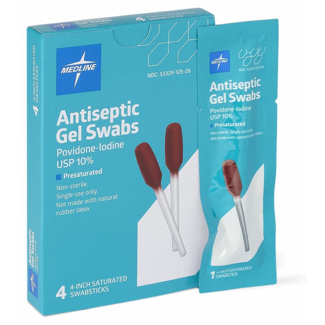 Antiseptic Povidone-Iodine Swabs, Teal Box - Image 7