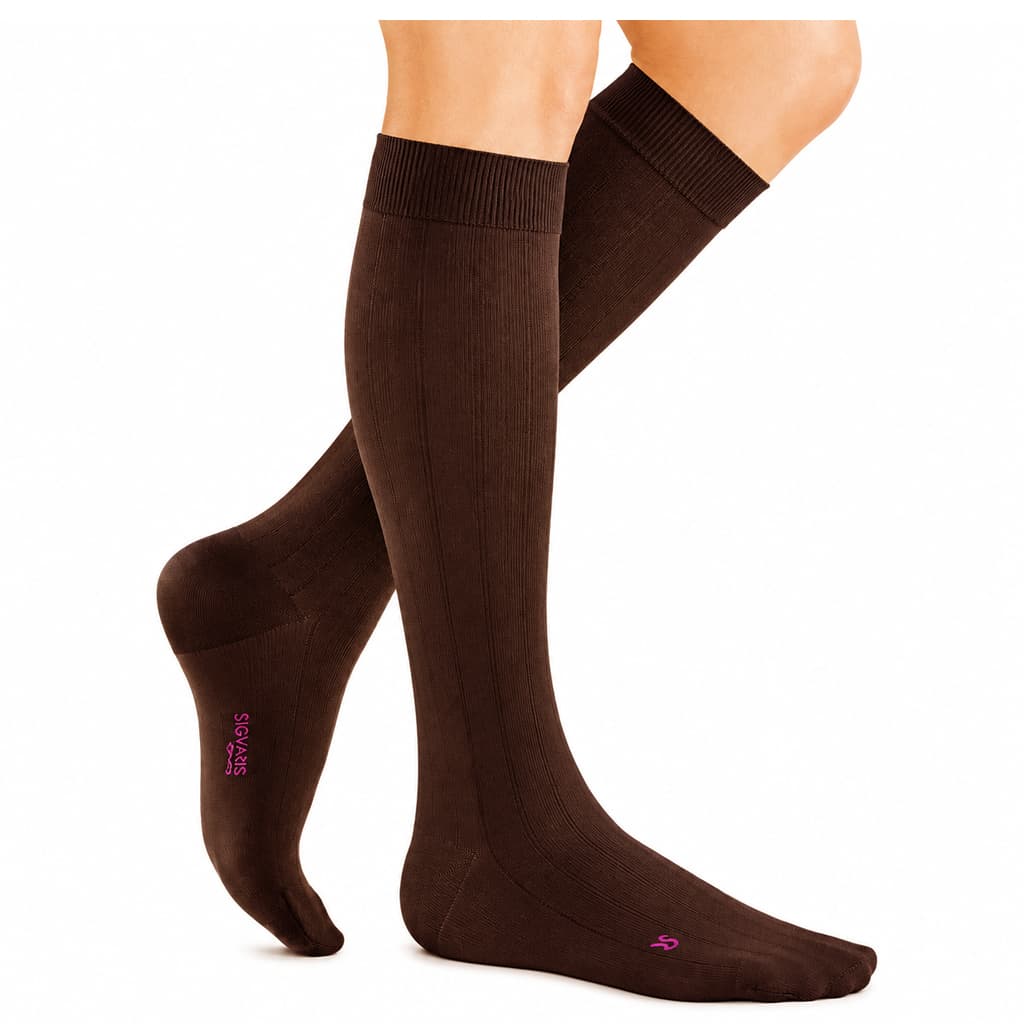 Mediven For Men Classic Extra Wide Calf Standard Closed Toe Compression Sock, 15-20mmHg, Size IV, Brown - Pair - Image 1