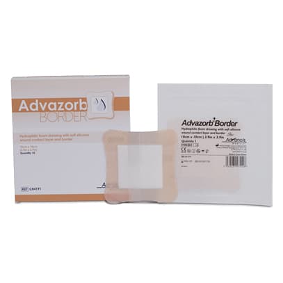 Advazorb Border Hydrophilic foam dressing 4 x 8 Inch - Box of 10 - Image 1