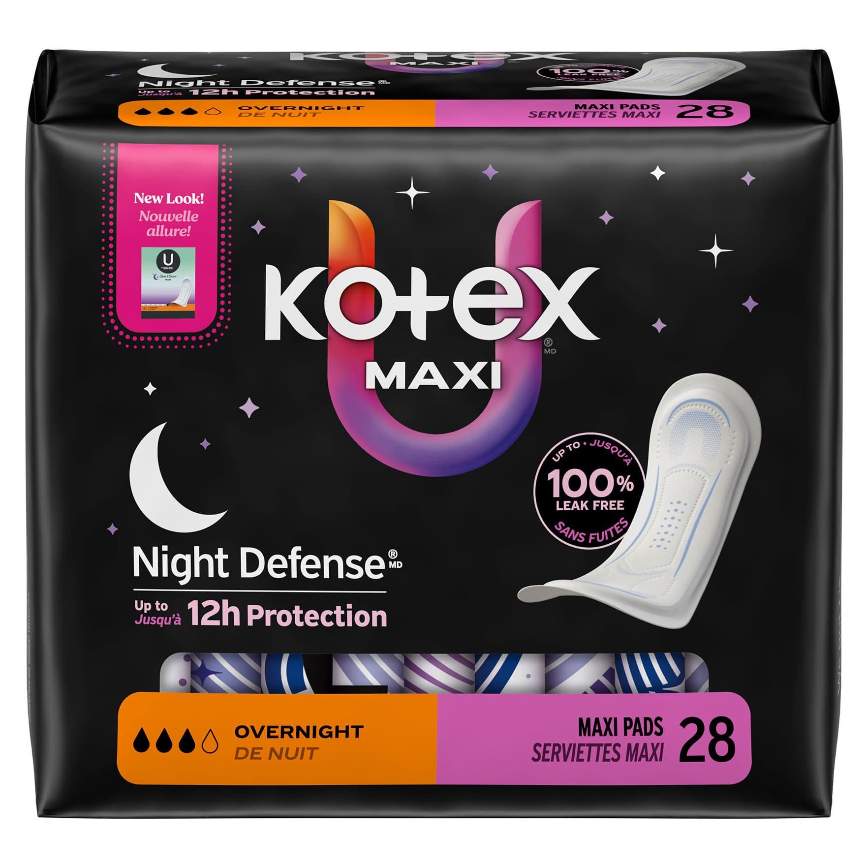 U by Kotex Night Defense Overnight Maxi Feminine Pad - Image 1