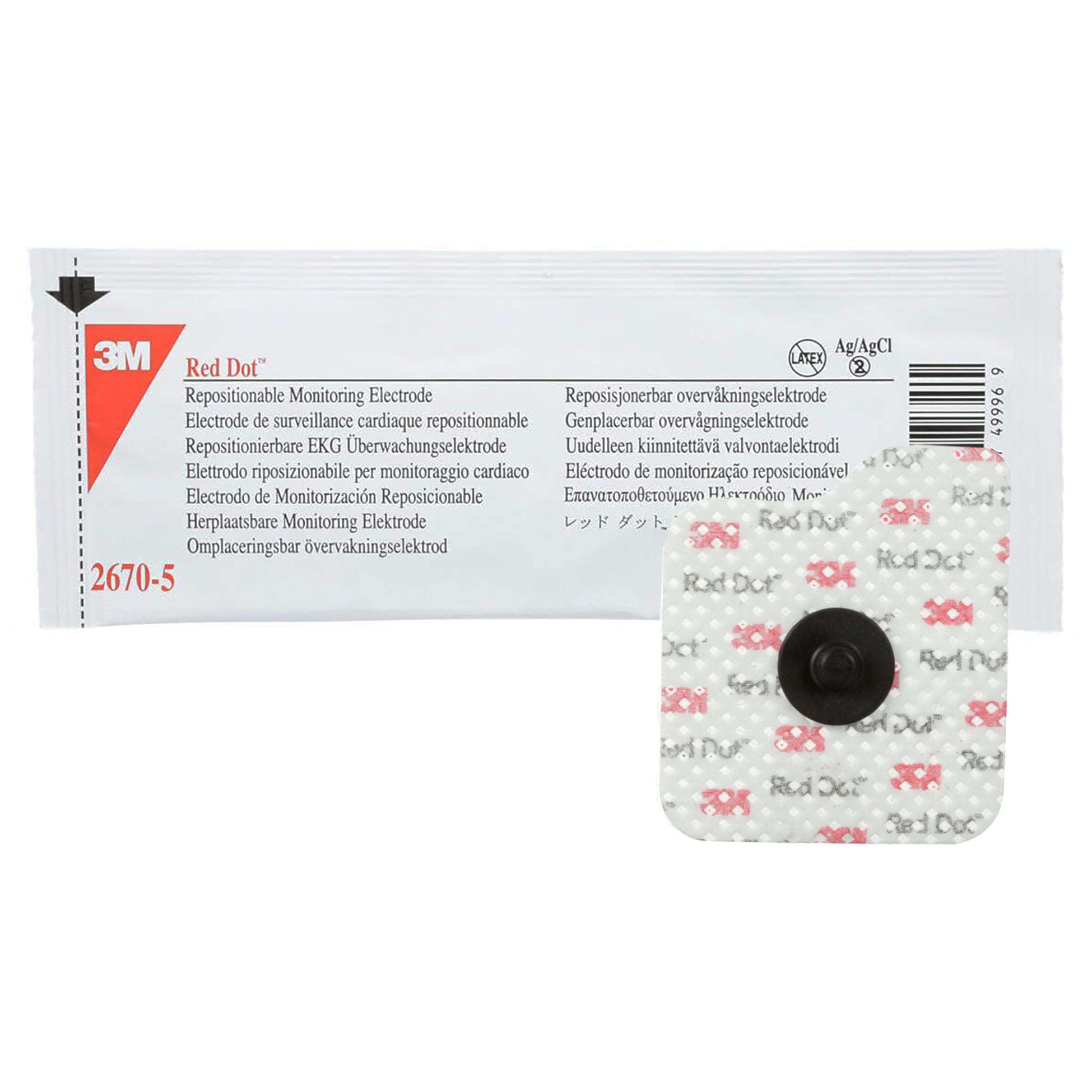 3M Red Dot ECG Monitoring Electrode, Cloth Backing - Image 1