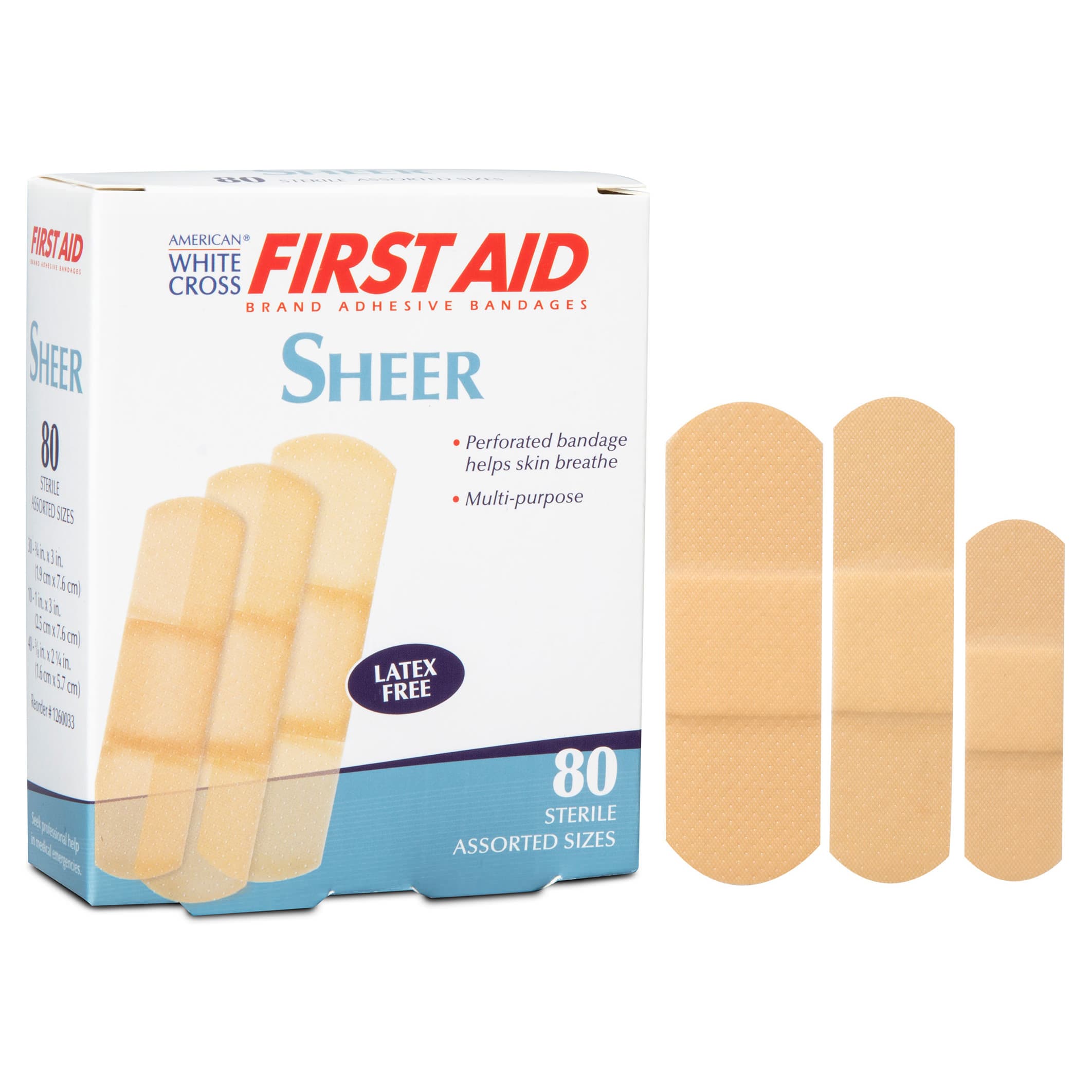 American White Cross Adhesive Strip Sheer Assorted Sizes - Image 3