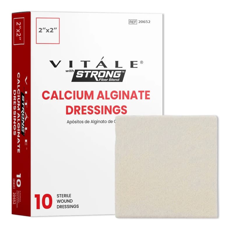Vitale STRONG Calcium Alginate Dressings, 2 x 2 Inch - Box of 10 - Image 1