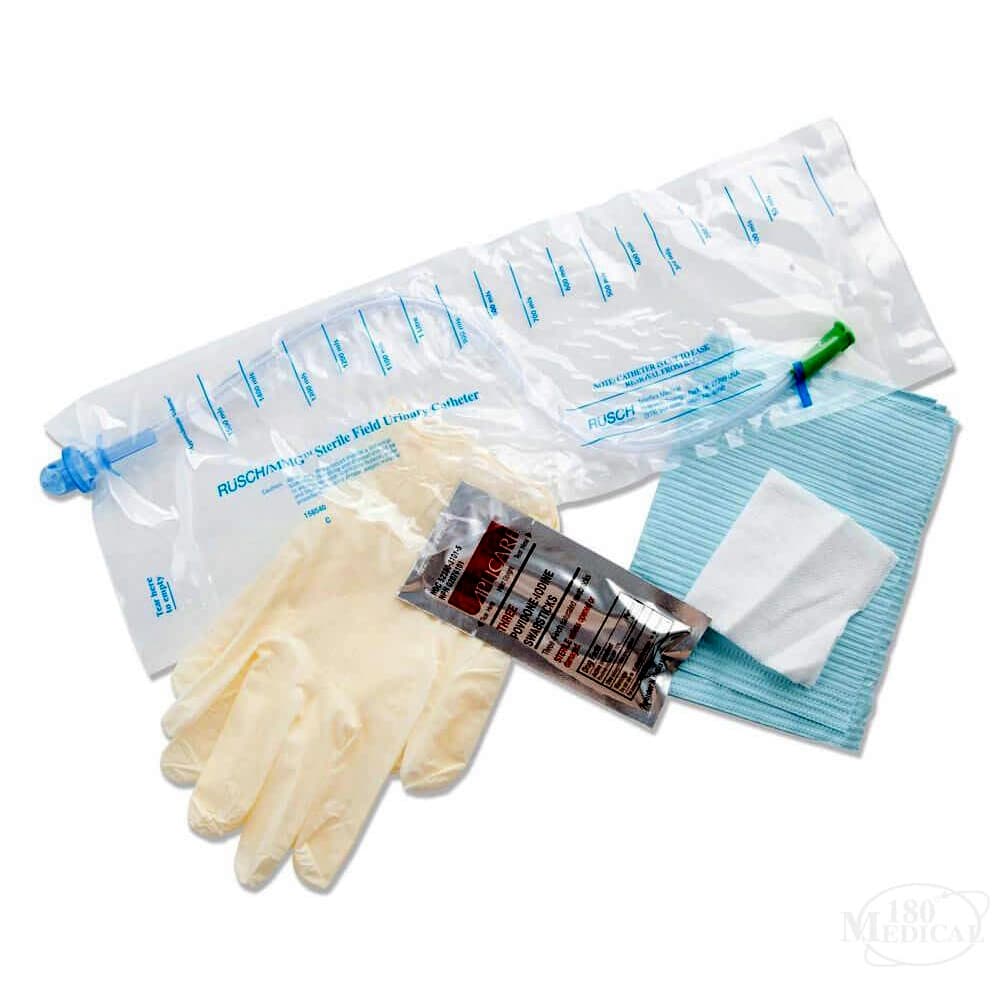 Rusch MMG Intermittent Catheter Closed System Kit, Straight Tip, 16 Fr - Box of 100 - Image 1