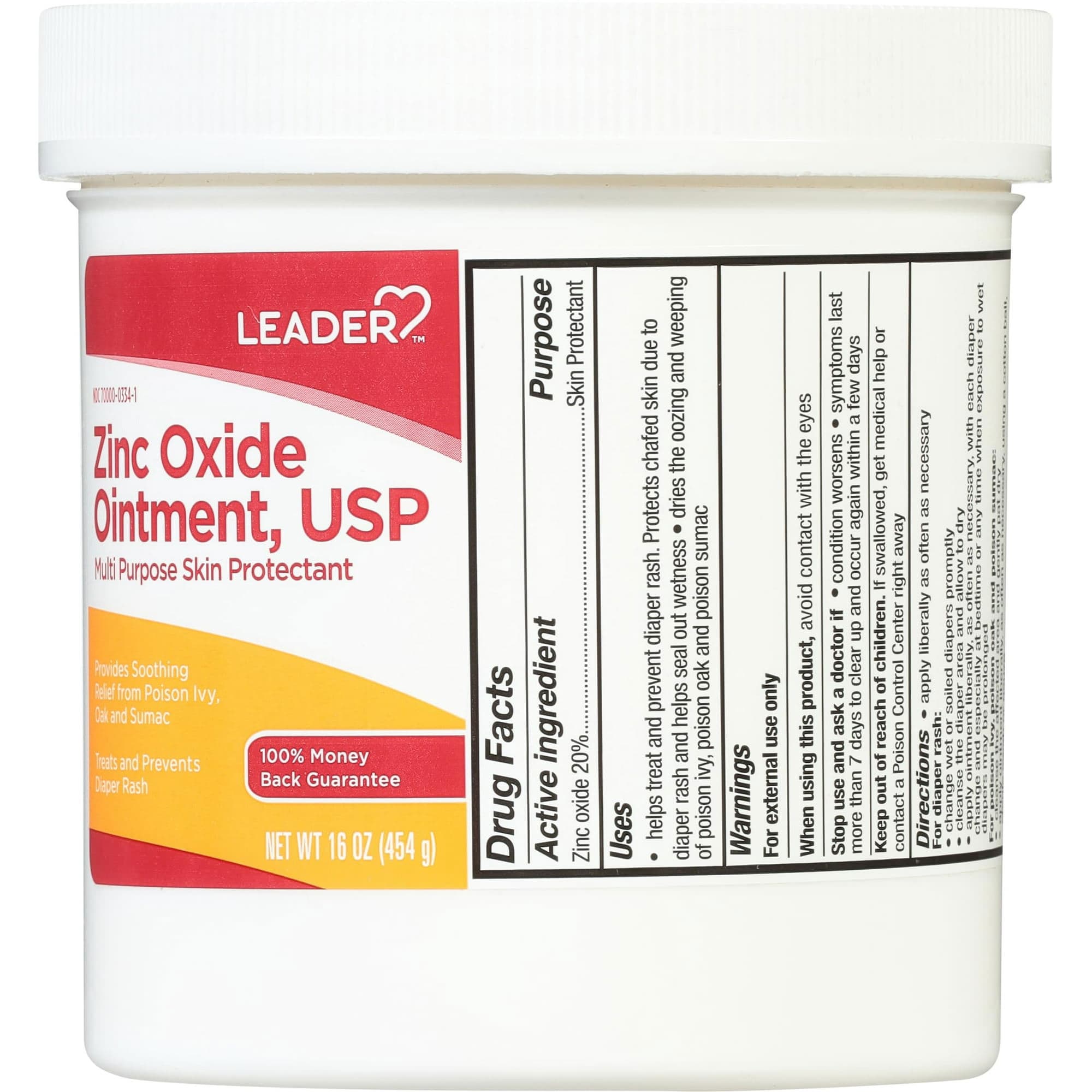 Leader Zinc Oxide Skin Protectant Ointment, 16 oz - Each - Image 2