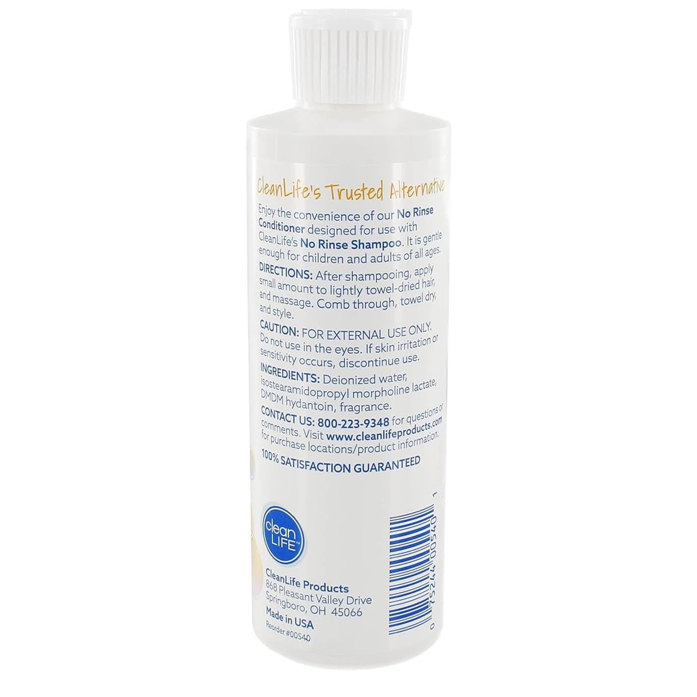 cleanLIFE No Rinse Conditioner, 8 oz - Image 2
