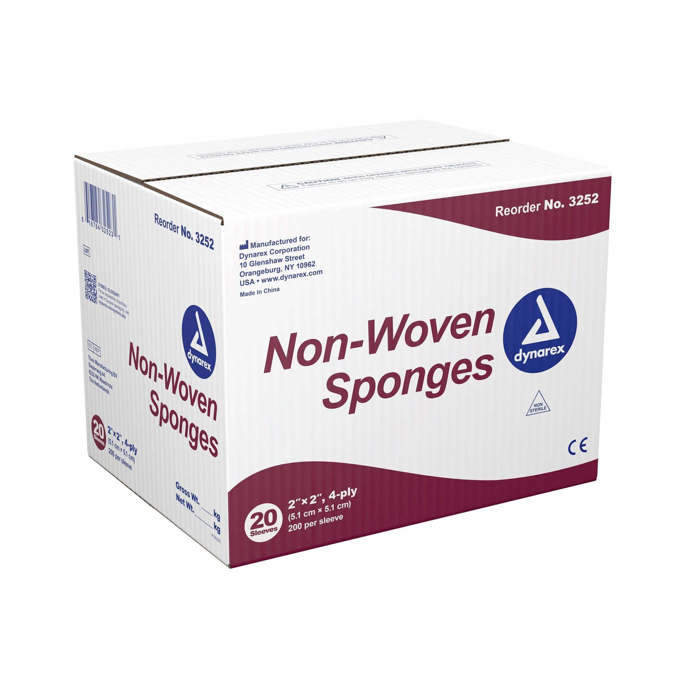 Dynarex Non-Woven Sponge, 4 Ply, 2 x 2 Inch - Case of 4000 - Image 1