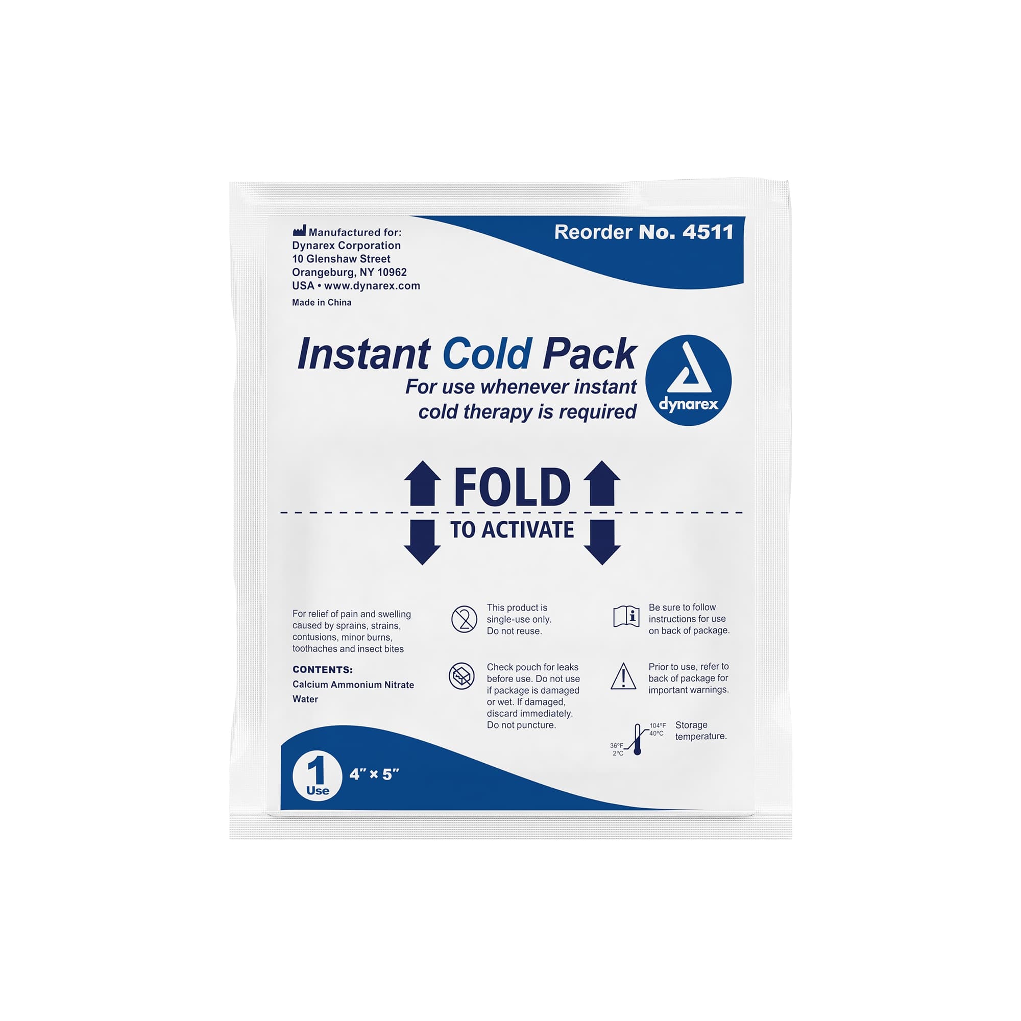 Dynarex Instant Cold Pack, 4 x 5 inch - Each - Image 1