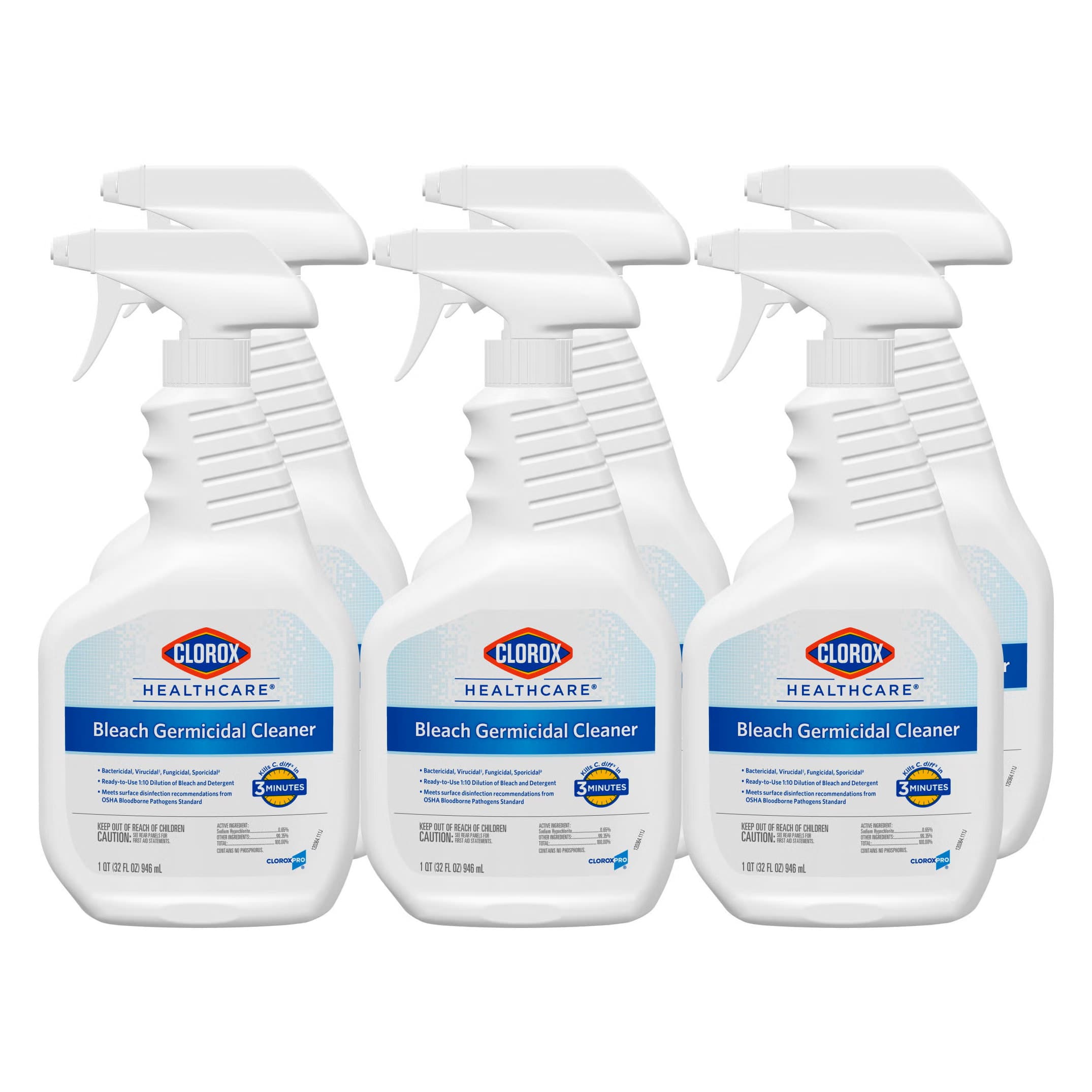 Clorox Healthcare Bleach Germicidal Surface Disinfectant Cleaner Bottle - Image 3